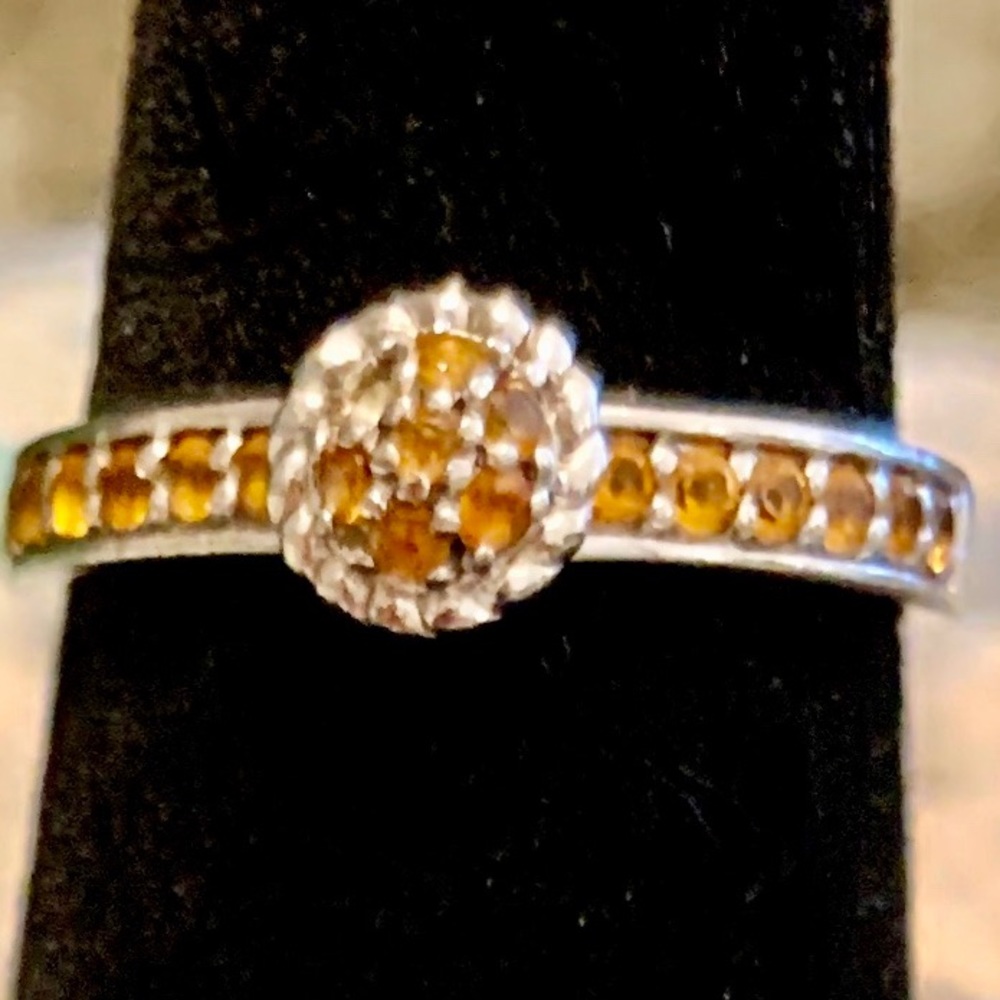 Judith Ripka Stackable Orange Floral Ring - image 1